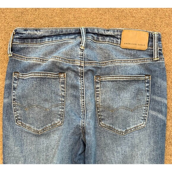 American Eagle Jeans Mens 30x30 Original Straight Whiskered Y2K Denim Airflex+ - Picture 2 of 10